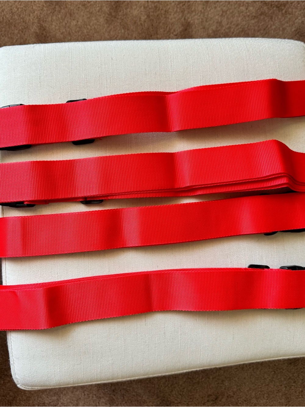Gorilla Grip Red Luggage Straps with Quick-Release Buckles - Set of 4 - Picture 5 of 5
